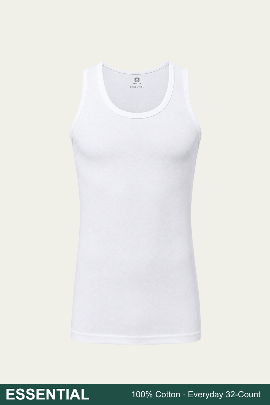 Men Sleeveless Essential Vest (Pack of 1) - White