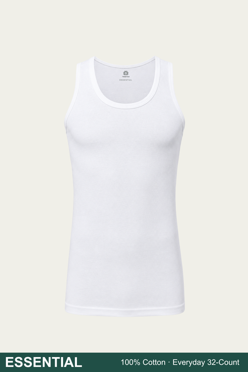 Men Sleeveless Essential Vest (Pack of 1) - White