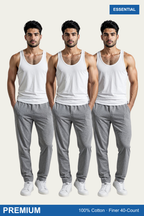 Men Sleeveless Premium Vest (Pack of 3) - White