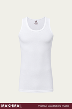 Men Sleeveless Makhmal Vest (Pack of 1) - White