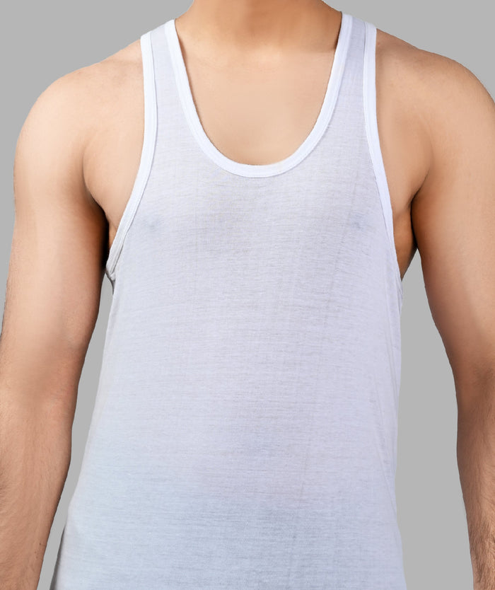 Men Sleeveless Essential Vest (Pack of 6) - White