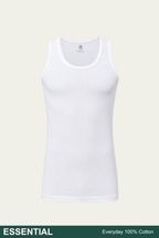 Men Sleeveless Essential Vest (Pack of 1) - White