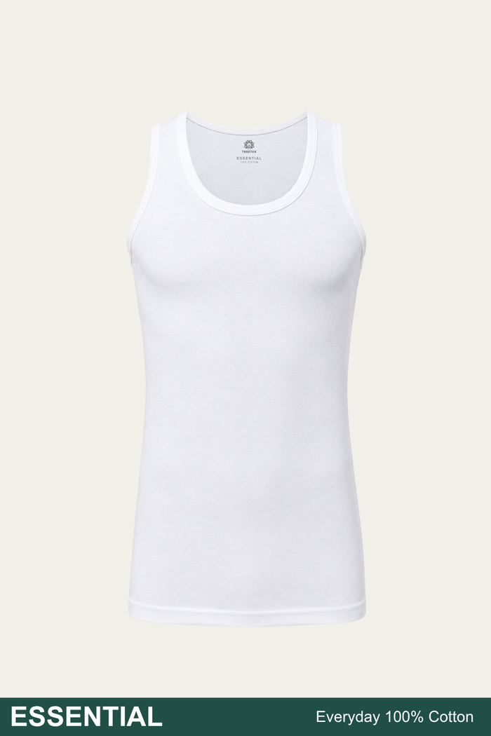 Men Sleeveless Essential Vest (Pack of 1) - White